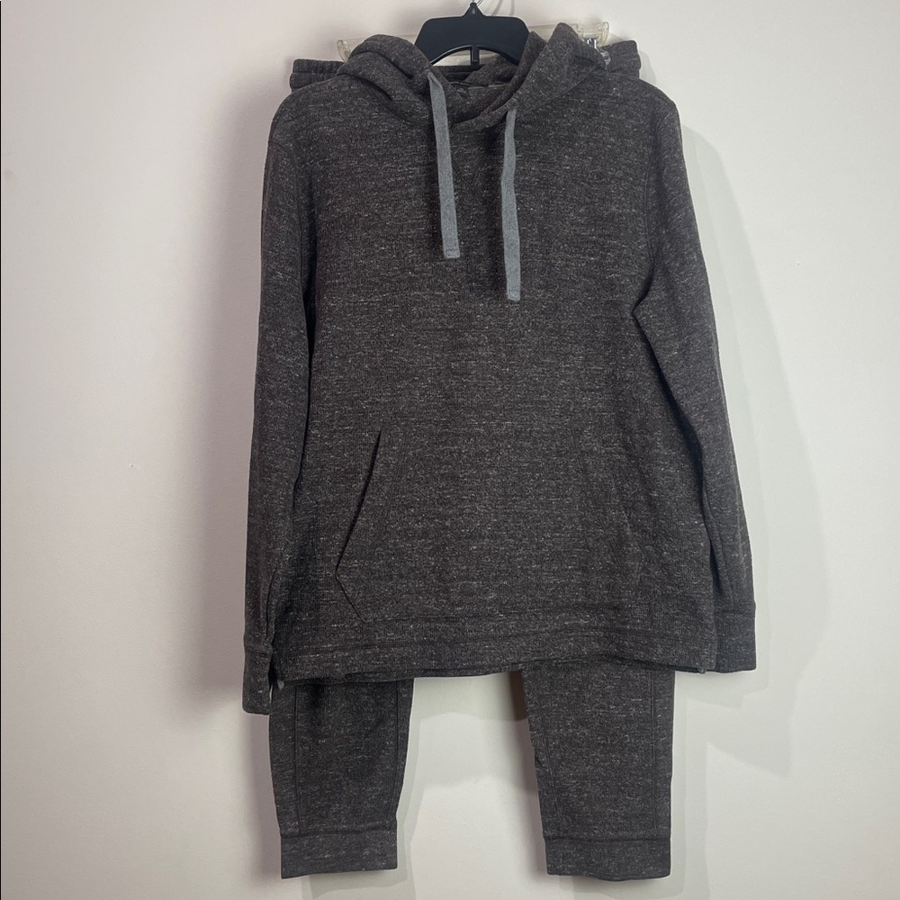 BANANA REPUBLIC LOUNGE SET SIZE M Hoodie and Pants Chocolate Brown Heather